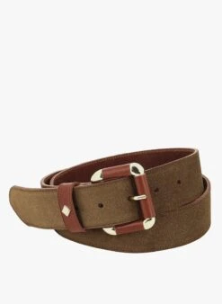 LA COULOMB VELOURS 40MM BCLE RECOUV - Ceinture à Boucle En Cuir | Marron
