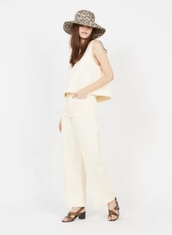 Soeur HARRY - Pantalon Large Taille Haute En Twill De Coton | Beige -Soeur 3322341