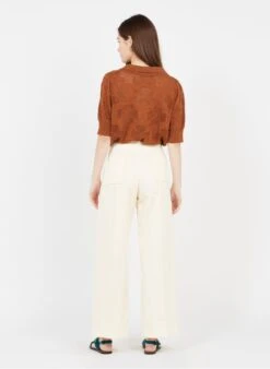 Soeur HARRY - Pantalon Large Taille Haute En Twill De Coton | Beige -Soeur 3322355