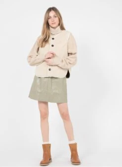 Soeur FUSIL - Gilet Sans Manches Aspect Mouton | Beige -Soeur 3344427