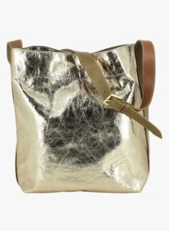 LE ENZO - Cabas En Cuir Métallisé | Doré