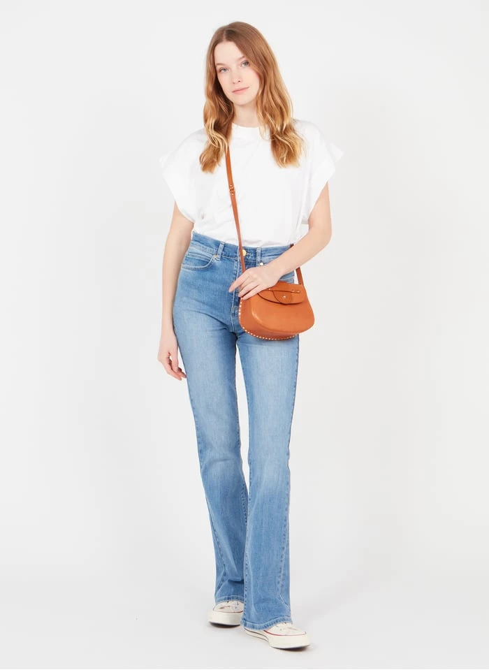 LE COURCY - Sac Bandoulière à Rabat En Cuir | Marron 6 LE COURCY - Sac Bandoulière à Rabat En Cuir | Marron – Image 4