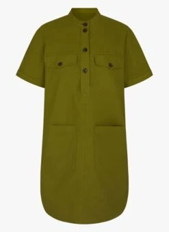 Soeur UNIQUE - Robe Courte En Coton Lavé | Vert -Soeur 3984873