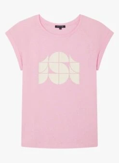 Soeur VALENTINA - Tee-shirt Col Rond Sérigraphié En Coton Mélangé | Rose -Soeur 3984912