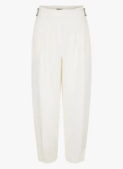 Soeur TRIOMPHE - Pantalon En Lin Flammé Lavé | Blanc -Soeur 3985039