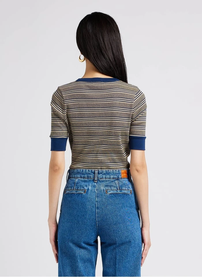 Soeur JOCONDE - Tee-shirt Col Rond Rayé En Coton | Multicolore 4 Soeur JOCONDE - Tee-shirt Col Rond Rayé En Coton | Multicolore – Image 2