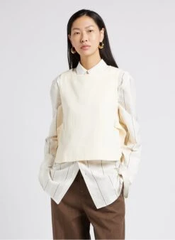 Soeur TISHKA - Top Col Rond En Toile De Coton | Beige -Soeur 4009703