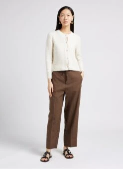 Soeur SARAJEVO - Pantalon Droit Chiné En Lin | Marron -Soeur 4009706 1