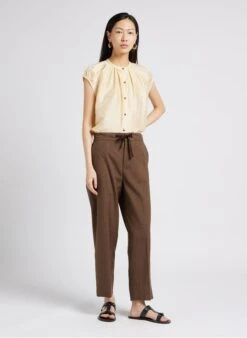 Soeur SARAJEVO - Pantalon Droit Chiné En Lin | Marron -Soeur 4009715 1