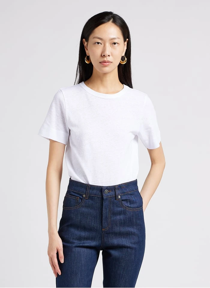 Soeur CYRIL - Tee-shirt Col Rond En Coton Mélangé | Blanc 3 Soeur CYRIL - Tee-shirt Col Rond En Coton Mélangé | Blanc