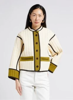 Soeur PATCHOULI - Veste Col Rond En Coton | Beige -Soeur 4009824