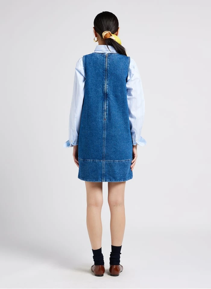 Soeur MITSOUKO - Robe Courte En Coton Denim | Jean Délavé 8 Soeur MITSOUKO - Robe Courte En Coton Denim | Jean Délavé – Image 6