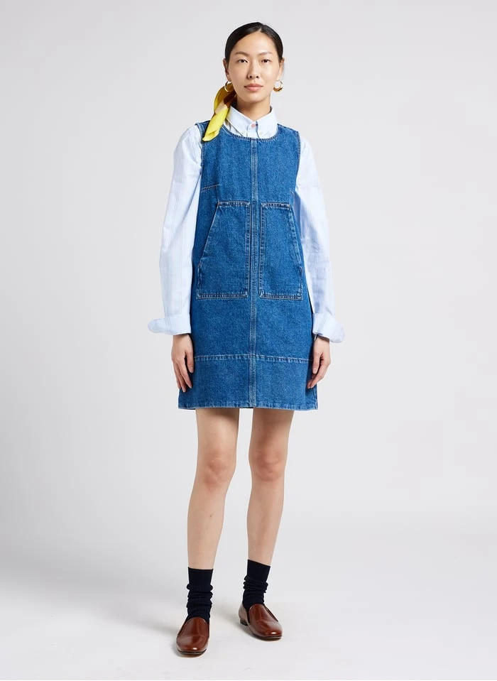 Soeur MITSOUKO - Robe Courte En Coton Denim | Jean Délavé 3 Soeur MITSOUKO - Robe Courte En Coton Denim | Jean Délavé