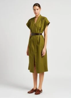 Soeur MARTINIQUE - Robe Midi En Popeline De Coton | Vert -Soeur 4043818