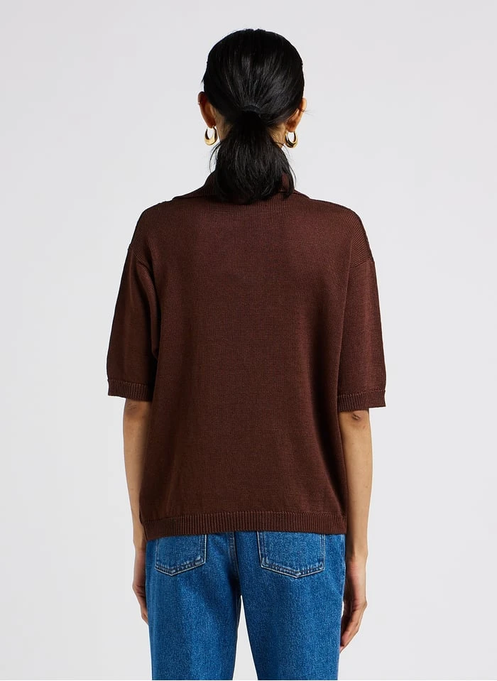 Soeur TILOUP - Pull Torsadé En Lin Et Coton | Marron 4 Soeur TILOUP - Pull Torsadé En Lin Et Coton | Marron – Image 2