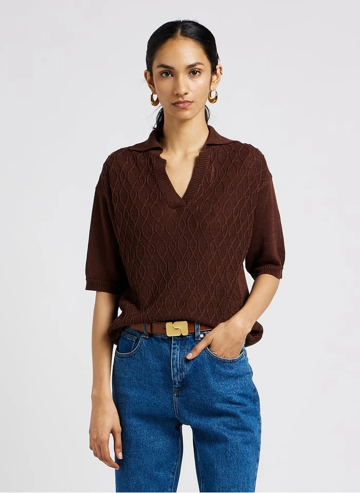 Soeur TILOUP - Pull Torsadé En Lin Et Coton | Marron 3 Soeur TILOUP - Pull Torsadé En Lin Et Coton | Marron