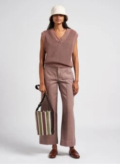 Soeur PAX - Pull Col V En Coton | Marron -Soeur 4052101 1