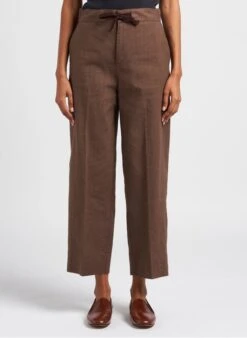 Soeur SARAJEVO - Pantalon Droit Chiné En Lin | Marron -Soeur 4052109