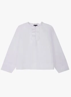Soeur THEMA - Blouse Col Mao à Volants En Coton | Blanc 9 Soeur THEMA - Blouse Col Mao à Volants En Coton | Blanc -Soeur 4056843