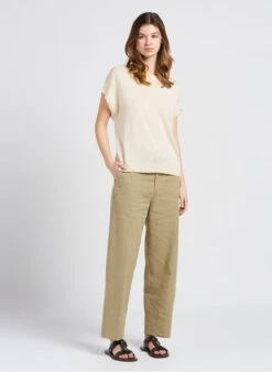 Soeur SARAJEVO - Pantalon Droit Chiné En Lin | Beige -Soeur 4058691