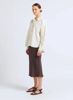 Soeur FEVER - Jupe Midi Fluide En Satin | Gris -Soeur 4092373