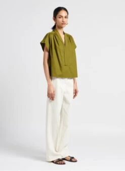 Soeur MADAGASCAR - Blouse Col V En Popeline De Coton | Vert 10 Soeur MADAGASCAR - Blouse Col V En Popeline De Coton | Vert -Soeur 4114934