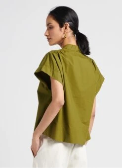 Soeur MADAGASCAR - Blouse Col V En Popeline De Coton | Vert 8 Soeur MADAGASCAR - Blouse Col V En Popeline De Coton | Vert -Soeur 4114935