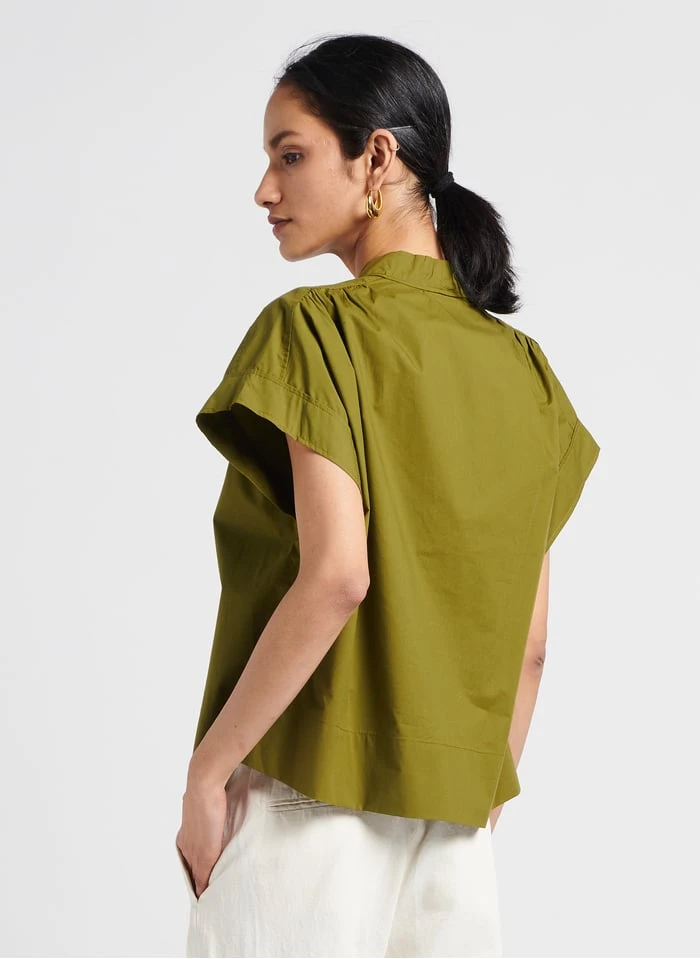 Soeur MADAGASCAR - Blouse Col V En Popeline De Coton | Vert 4 Soeur MADAGASCAR - Blouse Col V En Popeline De Coton | Vert – Image 2