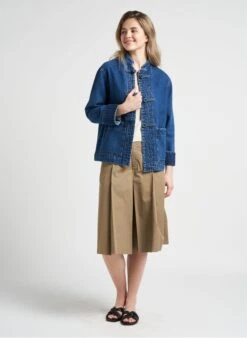 Soeur UTRECHT - Veste Denim à Brandebourgs En Coton | Jean Délavé -Soeur 4123159
