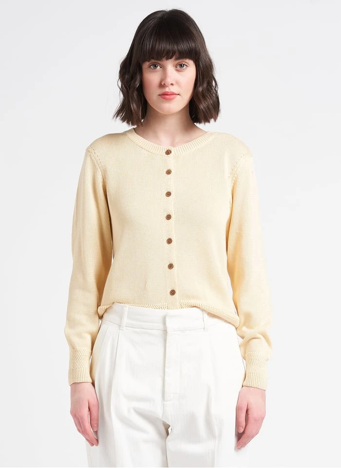 Soeur TITA - Cardigan Col Rond En Coton | Beige 3 Soeur TITA - Cardigan Col Rond En Coton | Beige