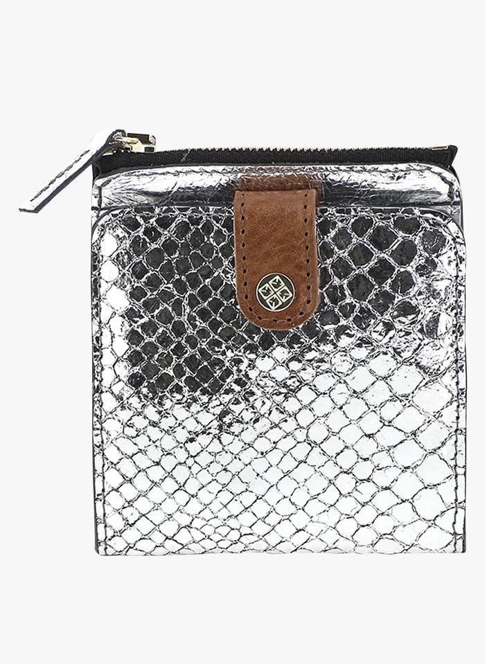 LE PARIS LISBONNE - Porte Monnaie En Cuir Croco Métallisé | Argent 3 LE PARIS LISBONNE - Porte Monnaie En Cuir Croco Métallisé | Argent