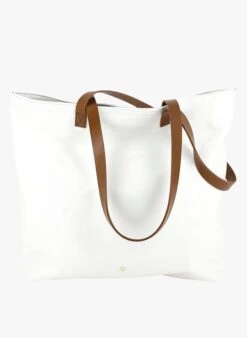 LE TOTO - Sac Cabas En Cuir Verni | Blanc