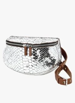 LA LILI - Sac Banane En Cuir Embossé | Argent