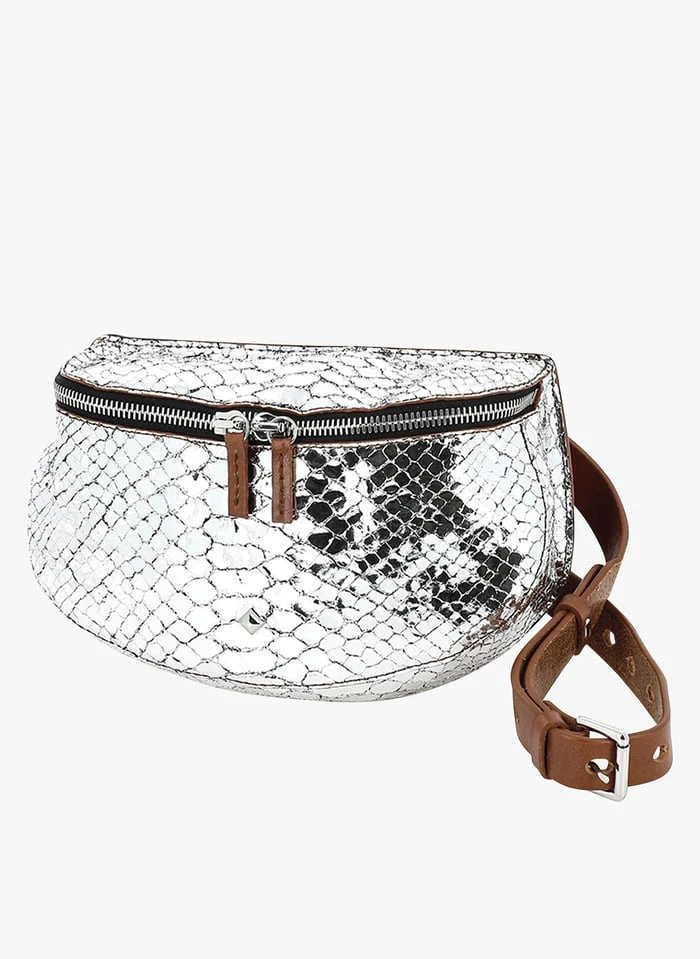 LA LILI - Sac Banane En Cuir Embossé | Argent 3 LA LILI - Sac Banane En Cuir Embossé | Argent