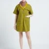 Soeur UNIQUE - Robe Courte En Coton Lavé | Vert -Soeur 4137795