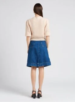 Soeur MINORQUE - Jupe Midi évasée En Coton Denim | Jean Délavé -Soeur 4151928