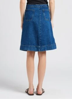 Soeur MINORQUE - Jupe Midi évasée En Coton Denim | Jean Délavé -Soeur 4151933