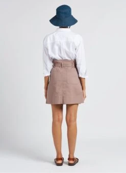 Soeur MUGUET - Jupe Courte Ceinturée En Coton Denim | Violet -Soeur 4157191