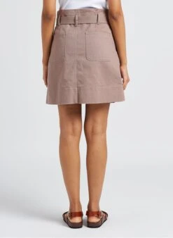 Soeur MUGUET - Jupe Courte Ceinturée En Coton Denim | Violet -Soeur 4157194