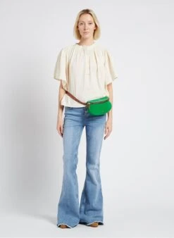 LA LILI - Pochette Banane En Cuir Verni | Vert -Soeur 4170370