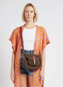 LE NEW FLAV - Sac Bandoulière En Cuir Velours | Kaki -Soeur 4170557