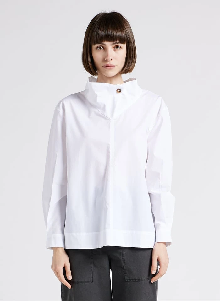 Soeur UMEA - Top à Col Montant En Popeline De Coton | Blanc 3 Soeur UMEA - Top à Col Montant En Popeline De Coton | Blanc