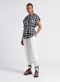 Soeur TRIOMPHE - Pantalon En Lin Flammé Lavé | Blanc -Soeur 4267156