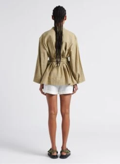 Soeur TABATA - Chemise Col Rond En Lin Lavé | Beige -Soeur 4267389 1