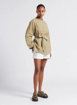 Soeur TABATA - Chemise Col Rond En Lin Lavé | Beige -Soeur 4267390 1