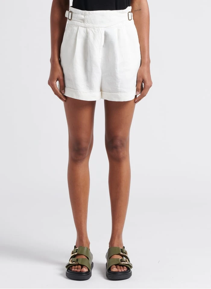 Soeur UTTAM - Short Large En Lin | Blanc 3 Soeur UTTAM - Short Large En Lin | Blanc